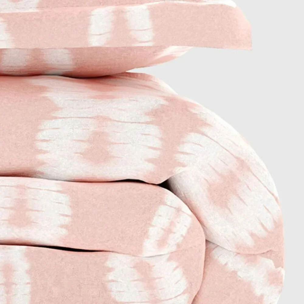 NEW- Size Twin Rebecca Minkoff Tie-Dye Stripe Duvet & Sham Cover Set Pink/White